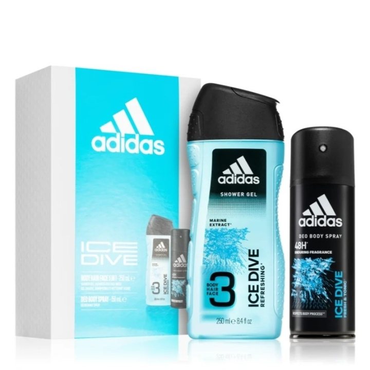 adidas Ice Dive For Him Deospray 150ml + Shower Gel 250ml in the group BEAUTY & HEALTH / Gift sets / Gift sets for him at TP E-commerce Nordic AB (C65685)