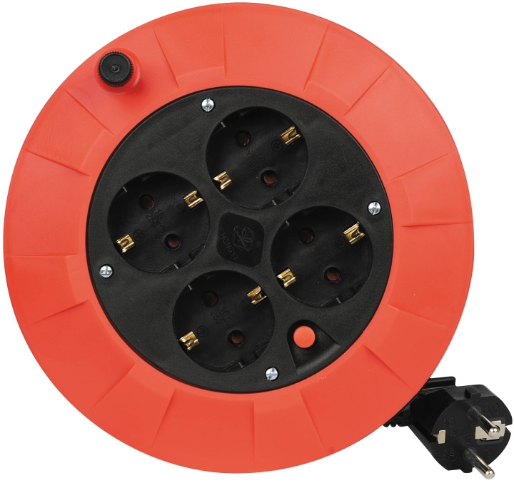 Nordic Quality Kabelvinda Safety plug, H05VV-F 3x1,5mm², 5m in the group HOME, HOUSEHOLD & GARDEN / Electricity & Lighting / Extension Cord Reels at TP E-commerce Nordic AB (C65755)