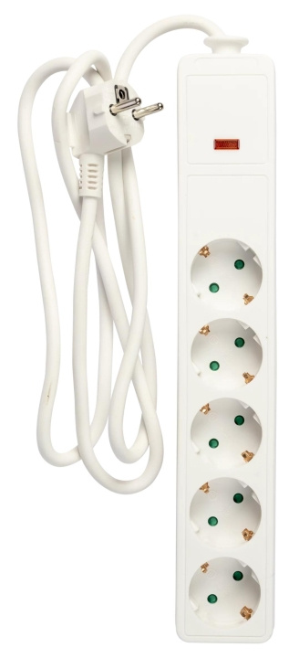 Nordic Quality 5-way plug, surge protection (2x1.5mm²), 1.5m in the group HOME, HOUSEHOLD & GARDEN / Electricity & Lighting / Power strips at TP E-commerce Nordic AB (C65773)