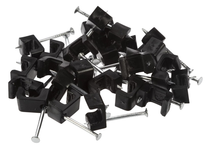 Nordic Quality Kabelklipps platt 3x5mm, Svart, 25 st in the group HOME ELECTRONICS / Cables & Adapters / Kable management at TP E-commerce Nordic AB (C65797)