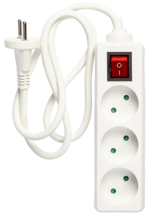 Nordic Quality 3-way plug w/switch (D), 1m in the group HOME, HOUSEHOLD & GARDEN / Electricity & Lighting / Power strips at TP E-commerce Nordic AB (C65803)