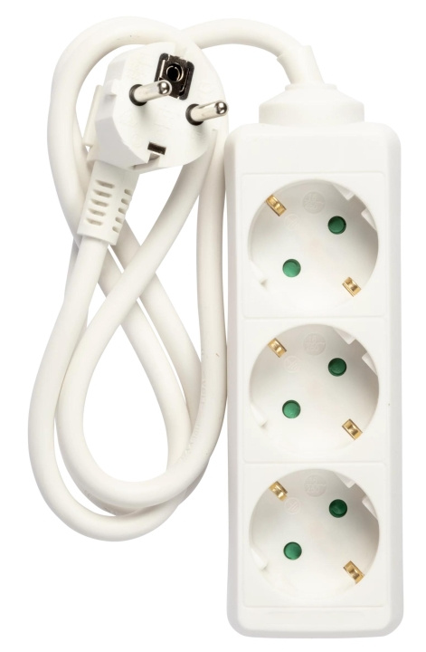 Nordic Quality 3-way plug grounded, 1m in the group HOME, HOUSEHOLD & GARDEN / Electricity & Lighting / Power strips at TP E-commerce Nordic AB (C65806)