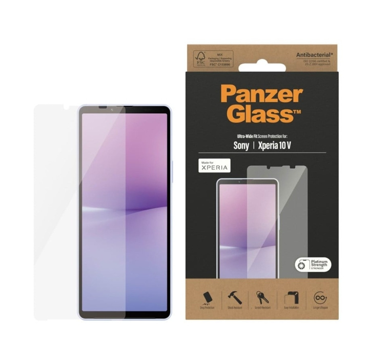 PanzerGlass Sony Xperia 10V UltraWide, Paltinum strength, antibact in the group SMARTPHONE & TABLETS / Phone cases / Sony at TP E-commerce Nordic AB (C65950)
