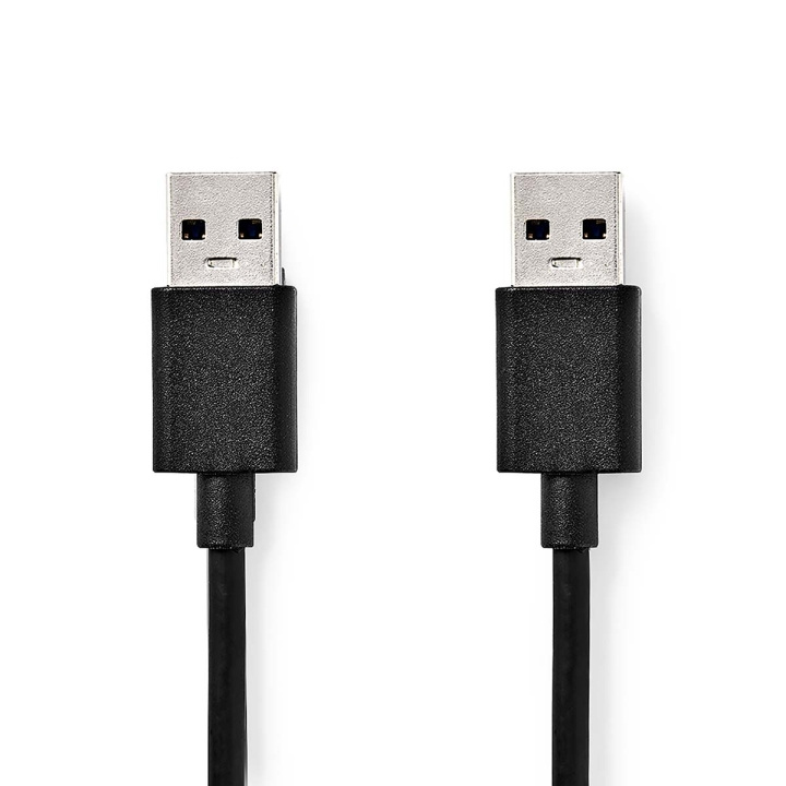 Nedis USB Cable | USB 3.2 Gen 1 | USB-A Male | USB-A Male | 5 Gbps | Nickel Plated | 1.00 m | Round | PVC | Black | Box in the group COMPUTERS & PERIPHERALS / Computer cables / USB / USB-A / Cables at TP E-commerce Nordic AB (C66098)