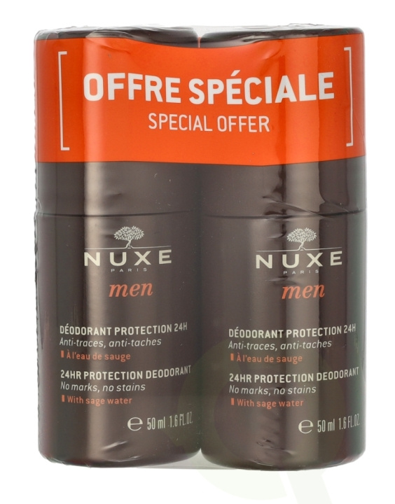 Nuxe Men 24HR Protection Deo Roll-On Duo Set 100 ml 2x50ml in the group BEAUTY & HEALTH / Fragrance & Perfume / Deodorants / Deodorant for women at TP E-commerce Nordic AB (C66927)