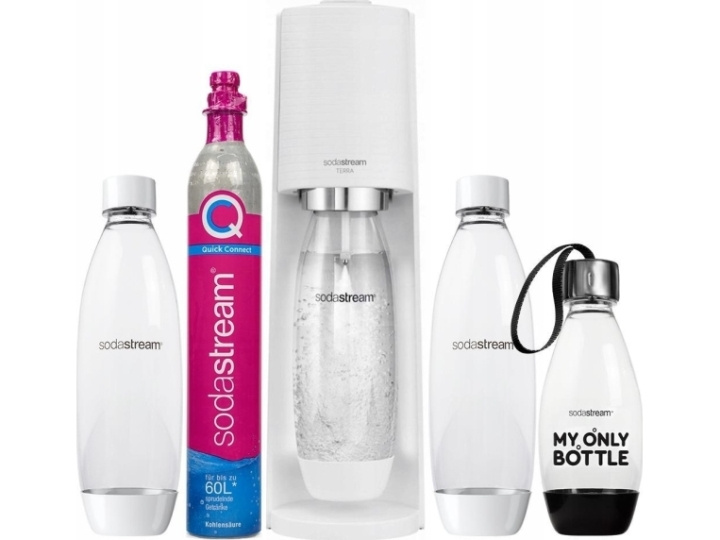 SodaStream Terra White Värdeförpackning med 3 flaskor in the group HOME, HOUSEHOLD & GARDEN / Household appliances / Water & Juice / Carbonation machines / Carbonation machines at TP E-commerce Nordic AB (C67343)