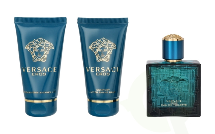 Versace Eros Pour Homme Giftset 150 ml Edt Spray 50ml/Shower Gel 50ml/After Shave Balm 50ml in the group BEAUTY & HEALTH / Gift sets / Gift sets for him at TP E-commerce Nordic AB (C67704)