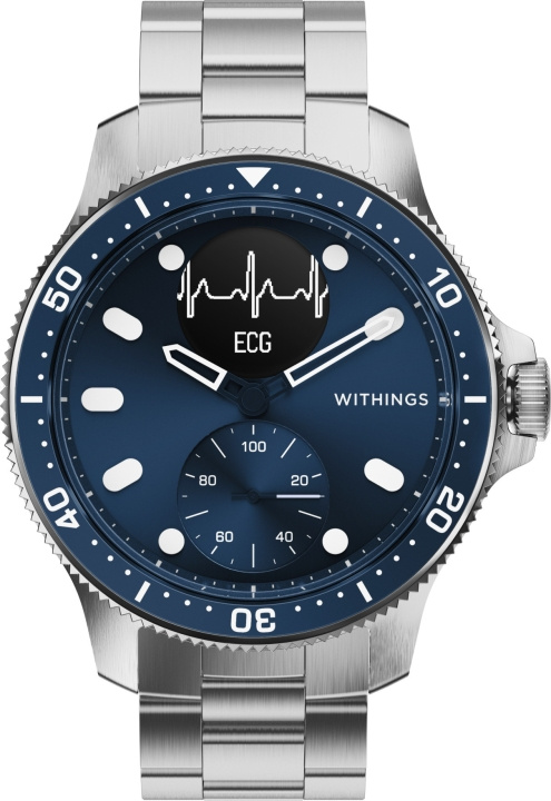 Withings Scanwatch Horizon hybrid watch, 43 mm, silver / blue in the group Sport, leisure & Hobby / Smartwatch & Activity trackers / Smartwatches at TP E-commerce Nordic AB (C68012)