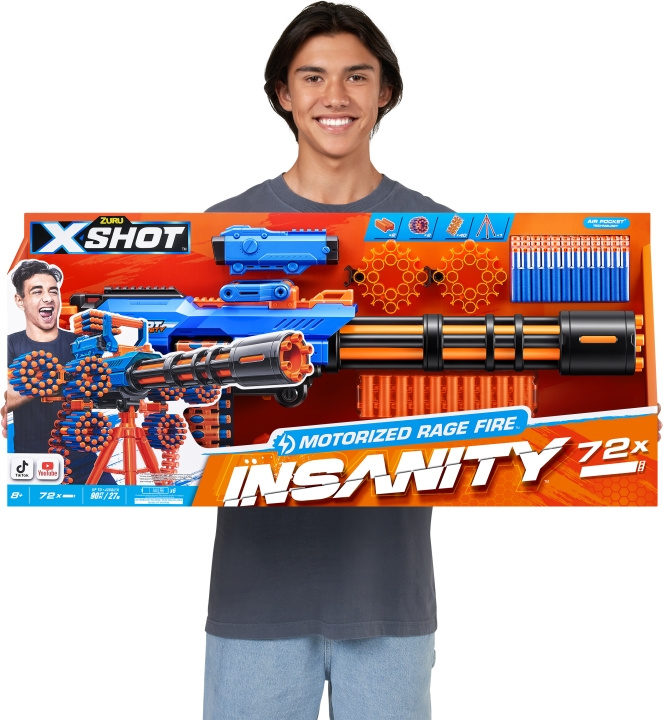 X-Shot Insanity-Motorized Age Fire Gatlin Gun with tripod - foam gun in the group TOYS, KIDS & BABY PRODUCTS / Toys / Toys at TP E-commerce Nordic AB (C68047)