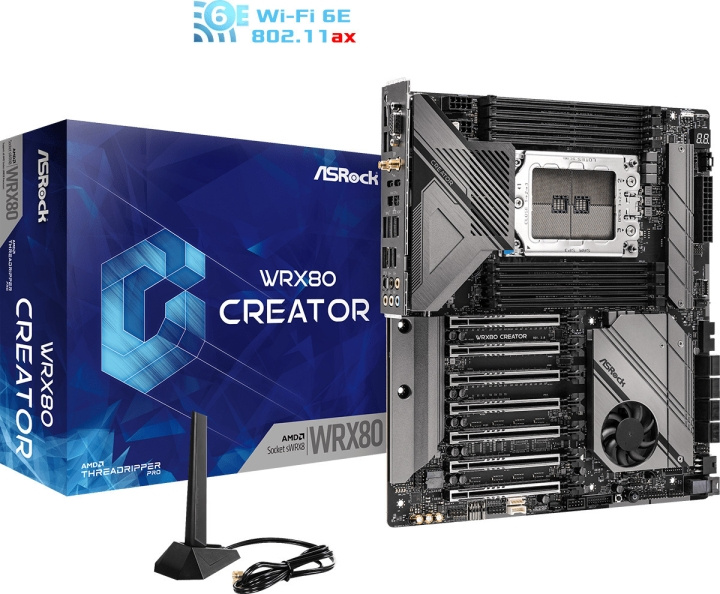 ASRock WRX80 Creator R2.0 E-ATX motherboard in the group COMPUTERS & PERIPHERALS / Computer components / Motherboard at TP E-commerce Nordic AB (C68430)