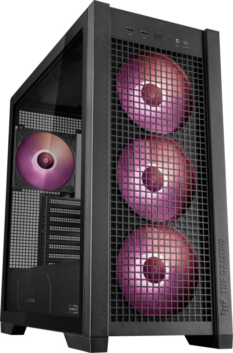 ASUS TUF Gaming GT302 TG ARGB ATX case with window, black in the group COMPUTERS & PERIPHERALS / Computer components / Chassis at TP E-commerce Nordic AB (C68612)