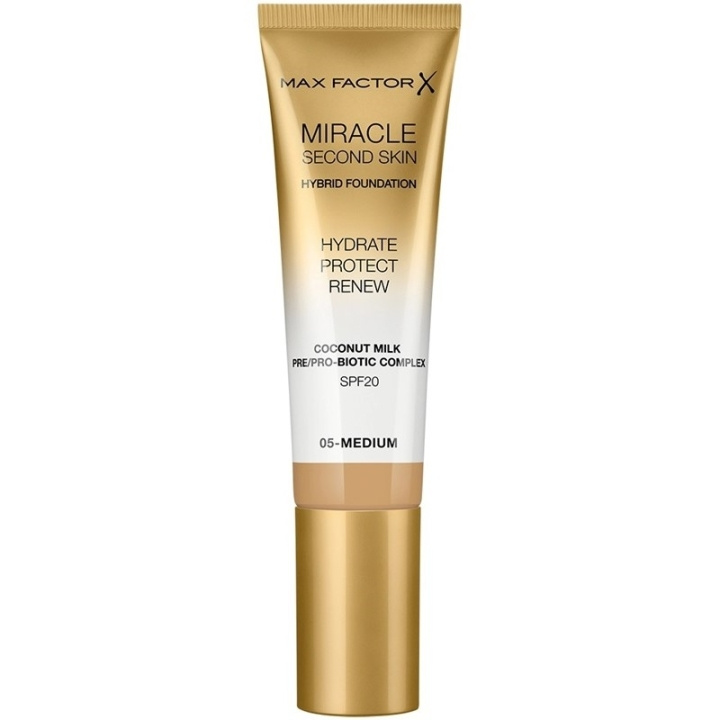Max Factor Miracle Second Skin Foundation 05 Medium in the group BEAUTY & HEALTH / Makeup / Facial makeup / Foundation at TP E-commerce Nordic AB (C69319)