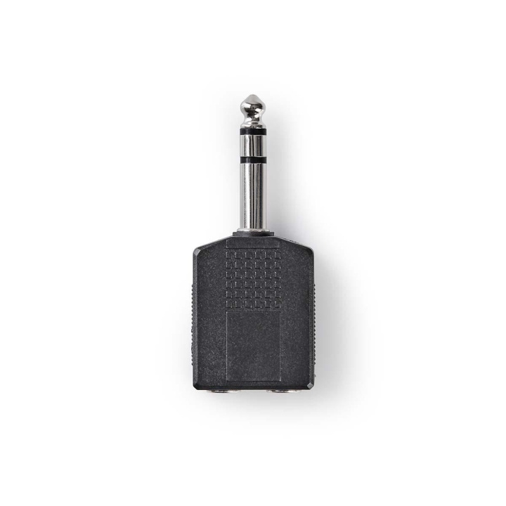 Nedis Stereo Audio Adapter | 6.35 mm Male | 2x 6.35 mm Female | Nickel Plated | Straight | ABS | Black | 10 pcs | Envelope in the group HOME ELECTRONICS / Cables & Adapters / Audio analog / Adapters at TP E-commerce Nordic AB (C69688)