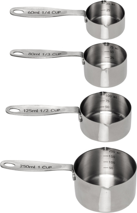 Heirol measuring cups 4 pcs, steel in the group HOME, HOUSEHOLD & GARDEN / Kitchen utensils / Baking accessories at TP E-commerce Nordic AB (C70078)