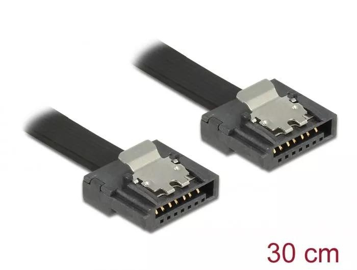 DeLOCK SATA 6 Gb/s Cable 30 cm black FLEXI in the group COMPUTERS & PERIPHERALS / Computer cables / Internal / SATA at TP E-commerce Nordic AB (C70514)