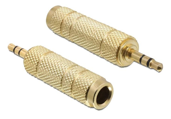 DeLOCK Adapter Stereo plug 3.5mm 3pin-Stereo jack 6.35mm 3pin metal in the group HOME ELECTRONICS / Cables & Adapters / Audio analog / Adapters at TP E-commerce Nordic AB (C70625)