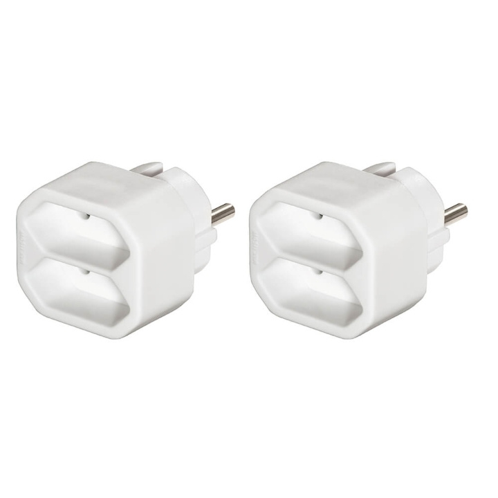 Hama Socket 2-way Adapter Double Pack White in the group HOME, HOUSEHOLD & GARDEN / Electricity & Lighting / Power strips at TP E-commerce Nordic AB (C71151)