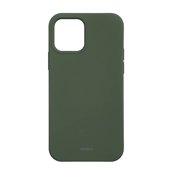 Onsala Backcover Sil Touch iPhone 12/12 Pro Olive Green in the group SMARTPHONE & TABLETS / Phone cases / Apple / iPhone 12 / Cases at TP E-commerce Nordic AB (C71192)