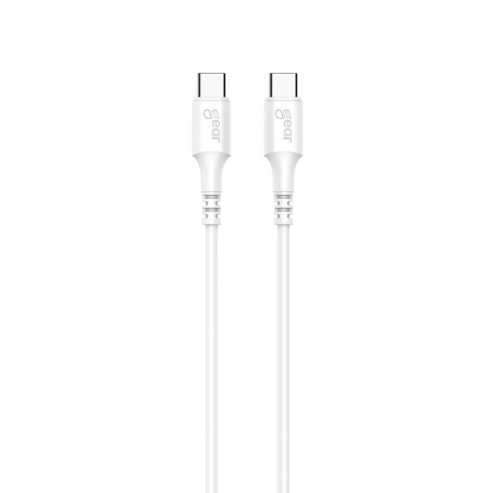 Gear Charging cable USB-C to USB-C 2.0 0.5m Cable White in the group SMARTPHONE & TABLETS / Chargers & Cables / Cables / Cables Type C at TP E-commerce Nordic AB (C71400)