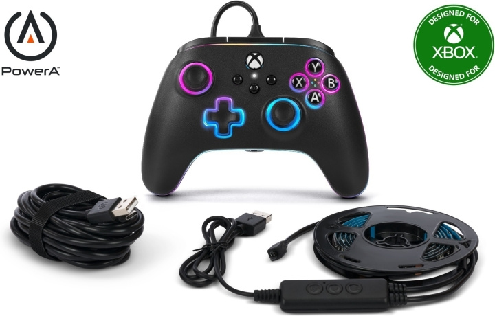 PowerA Lumectra Advantage Wired Controller, black + RGB LED ribbon, Xbox / PC in the group HOME ELECTRONICS / Game consoles & Accessories / Xbox Series X / Accessories at TP E-commerce Nordic AB (C75413)