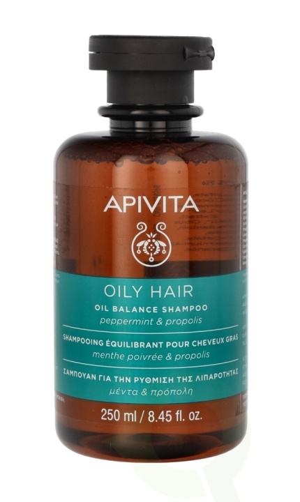 Apivita Oil Balance Shampoo 250 ml Peppermint & Propolis in the group BEAUTY & HEALTH / Hair & Styling / Hair care / Schampoo at TP E-commerce Nordic AB (C76313)