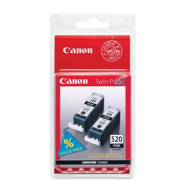 Canon Ink 2932B019 PGI-520 Black Twin-pack in the group COMPUTERS & PERIPHERALS / Printers & Accessories / Ink & Toner / Ink cartridges / Canon at TP E-commerce Nordic AB (C76495)