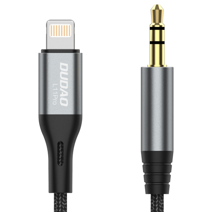 Dudao L11PRO 3.5mm Jack to Lightning cable 1m gray in the group SMARTPHONE & TABLETS / Chargers & Cables / Adapters at TP E-commerce Nordic AB (C77134)