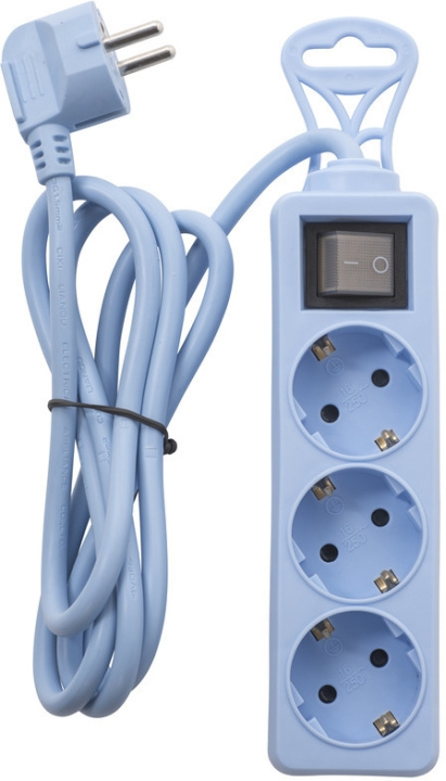Airam 3-piece extension cord, 1,5 m, light blue in the group HOME, HOUSEHOLD & GARDEN / Electricity & Lighting / Power strips at TP E-commerce Nordic AB (C77280)