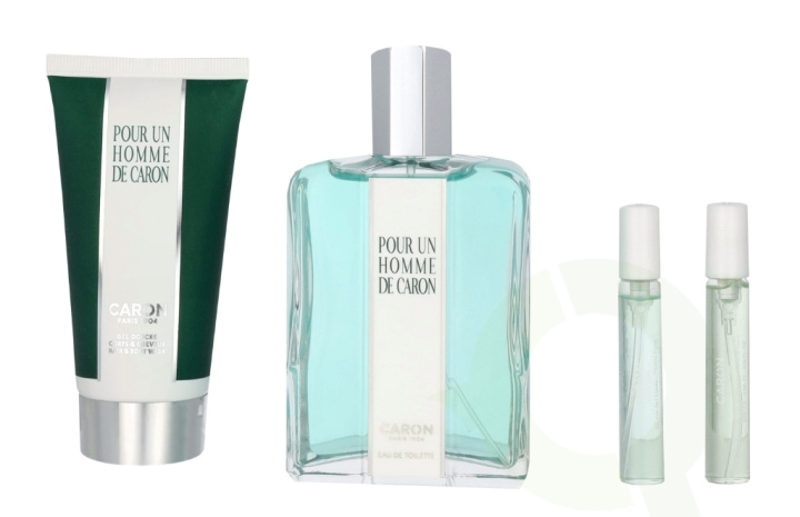 Caron Pour Un Homme De Caron Giftset 210 ml Edt Spray 125ml/Shower Gel 75ml/Le Matin Travel Spray 5ml/Le Soir Travel Spray 5ml in the group BEAUTY & HEALTH / Gift sets / Gift sets for him at TP E-commerce Nordic AB (C77948)
