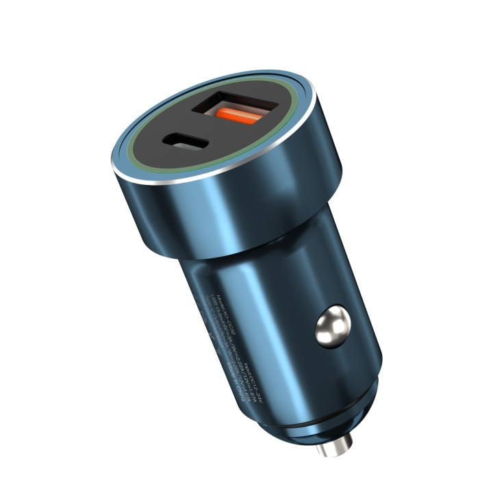 Xo car Charger CC32 PD QC 3.0 20W 1X USB 1x USB-C blue in the group SMARTPHONE & TABLETS / Chargers & Cables / Car chargers / Car chargers USB at TP E-commerce Nordic AB (C79153)