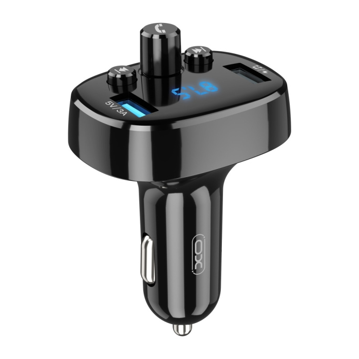 Xo transmitter FM BCC02 Bluetooth MP3 car charger 15W black in the group CAR / Car audio & Multimedia / FM-transmitters at TP E-commerce Nordic AB (C79155)