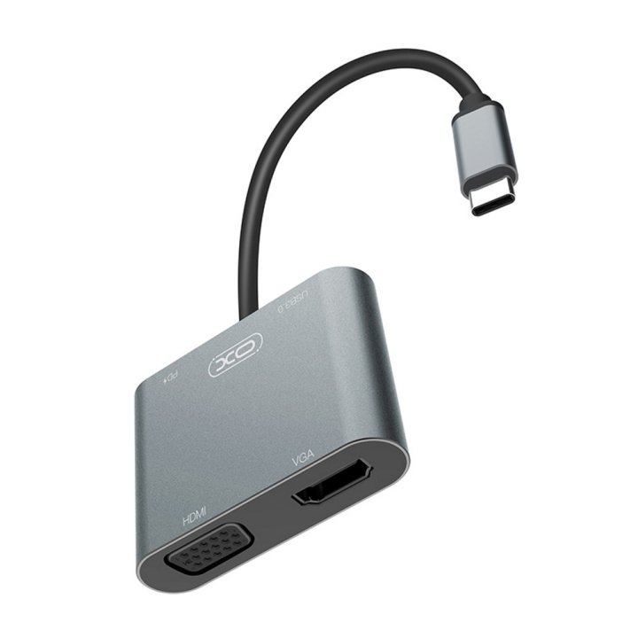 Xo adapter HUB HUB001 4in1 silver in the group COMPUTERS & PERIPHERALS / Computer accessories / USB-Hubs at TP E-commerce Nordic AB (C79158)