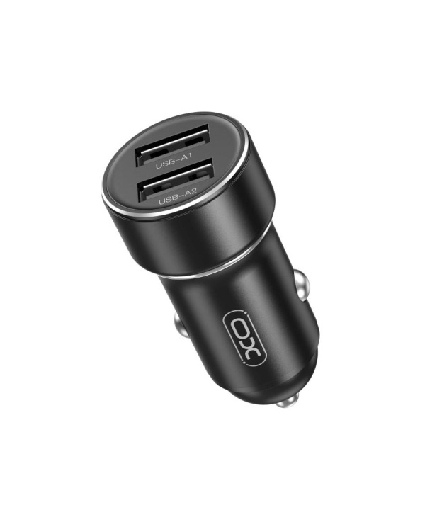 Xo car charger CC53 12W 2x USB black in the group SMARTPHONE & TABLETS / Chargers & Cables / Car chargers / Car chargers USB at TP E-commerce Nordic AB (C79309)