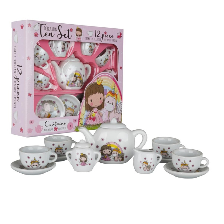 Barbo Toys Barbo Classic Porcelain tea set 12 pcs Pink in the group TOYS, KIDS & BABY PRODUCTS / Toys / Little home & Role play at TP E-commerce Nordic AB (C79841)