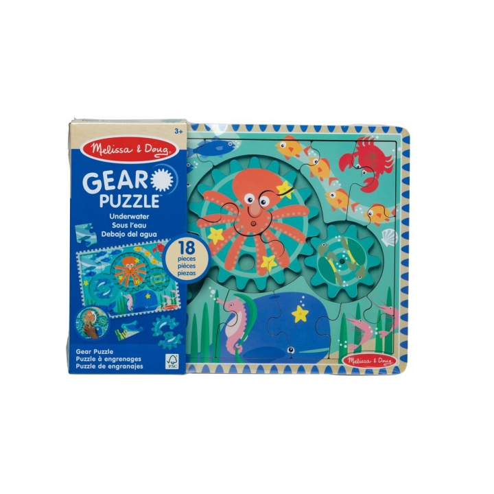 Melissa & Doug Wooden Gear Puzzle Underwater in the group TOYS, KIDS & BABY PRODUCTS / Toys / Kids puzzle at TP E-commerce Nordic AB (C79853)