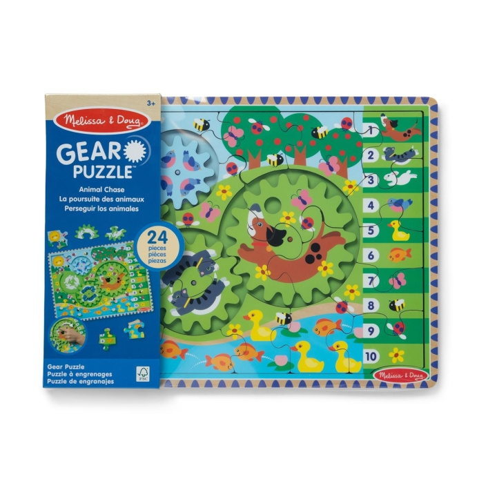 Melissa & Doug Wooden Gear Puzzle Animal Chase I-Spy in the group TOYS, KIDS & BABY PRODUCTS / Toys / Kids puzzle at TP E-commerce Nordic AB (C79854)