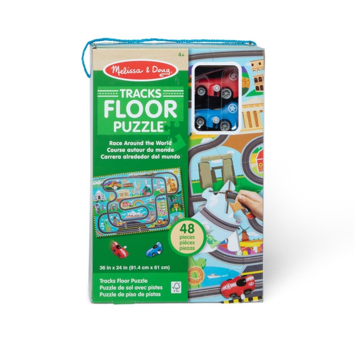 Melissa & Doug Floor Puzzle & Play Set Race Track in the group TOYS, KIDS & BABY PRODUCTS / Toys / Kids puzzle at TP E-commerce Nordic AB (C79856)