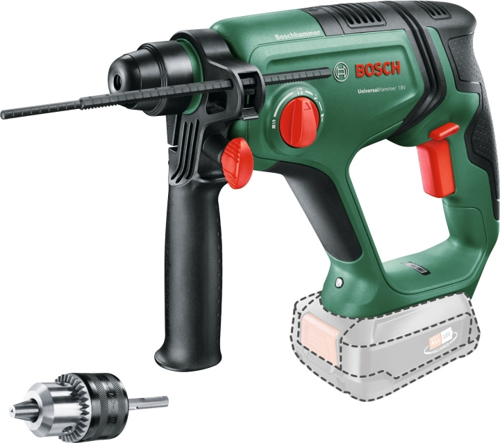 Bosch UniversalHammer 18V cordless hammer, solo + adapter in the group HOME, HOUSEHOLD & GARDEN / Tools / Drills at TP E-commerce Nordic AB (C80351)