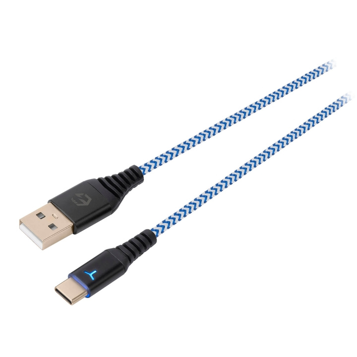 EgoGear Cable SCH10 White/Blue Type-C 3m Braided for PS5 in the group HOME ELECTRONICS / Game consoles & Accessories / Sony PlayStation 5 / Accessories at TP E-commerce Nordic AB (C81325)
