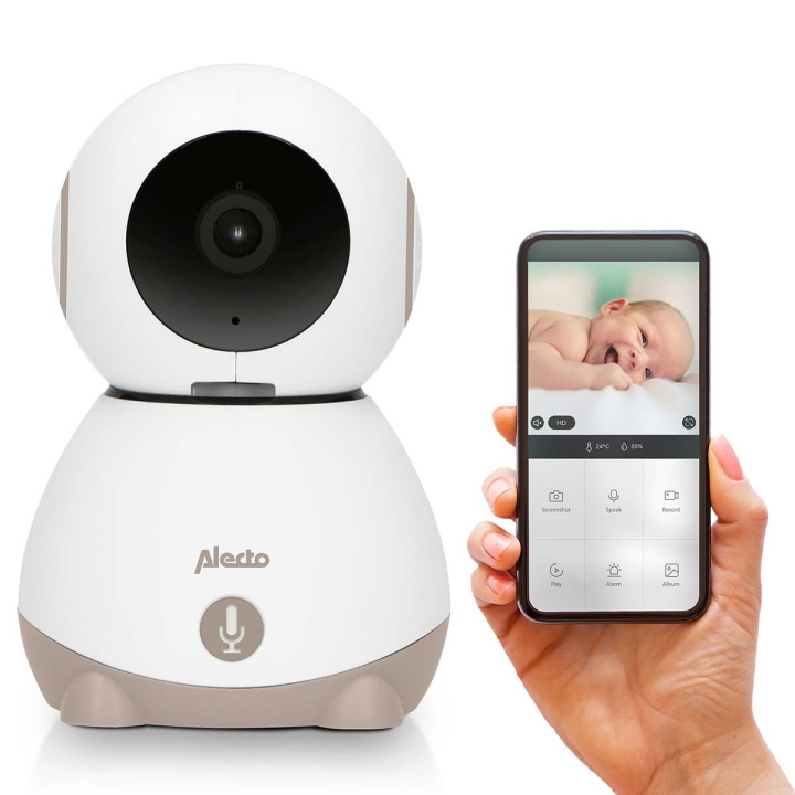Alecto Wi-Fi baby monitor with camera White/Taupe in the group TOYS, KIDS & BABY PRODUCTS / Children\'s safety / Baby guards at TP E-commerce Nordic AB (C82798)