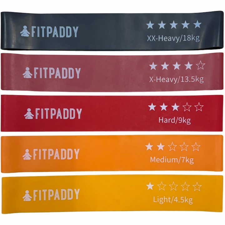 Fitpaddy Elastiska Band Set 5st in the group Sport, leisure & Hobby / Exercise equipment / Exercise accessories at TP E-commerce Nordic AB (C82832)