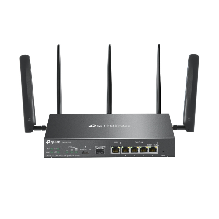 TP-Link AX3000 Omada 4G+ Cat6 Gigabit VPN Router /ER706W-4G in the group COMPUTERS & PERIPHERALS / Network / Routrar at TP E-commerce Nordic AB (C83935)