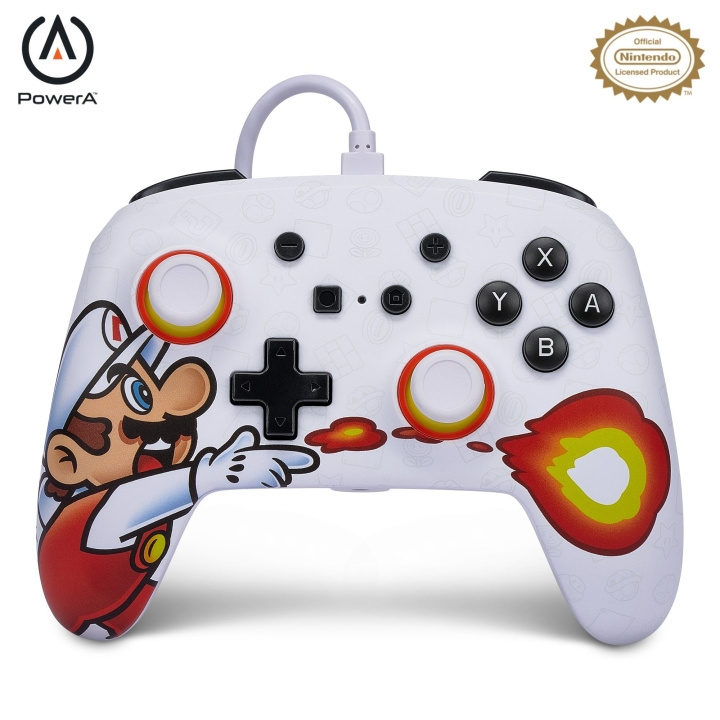 PowerA Enhanced Wired Controller for Nintendo Switch - Fireball Mario in the group HOME ELECTRONICS / Game consoles & Accessories / Nintendo Switch / Accessories at TP E-commerce Nordic AB (C85692)