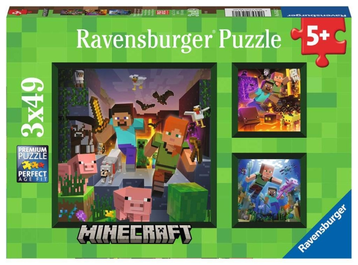 Ravensburger Minecraft Biomes 3x49p - (10105621) in the group TOYS, KIDS & BABY PRODUCTS / Toys / Kids puzzle at TP E-commerce Nordic AB (C85696)