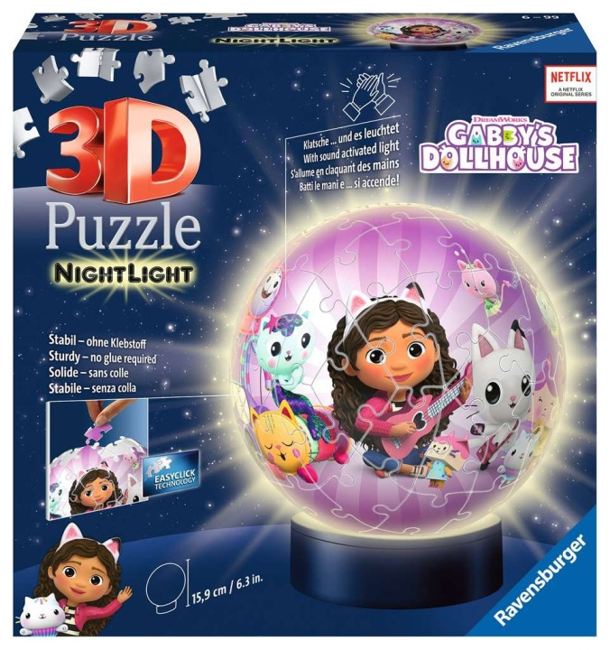 Ravensburger 3D Puzzle Gabby\'s Dollhouse Night Light 72p (10311575) in the group Sport, leisure & Hobby / Hobby / Puzzle at TP E-commerce Nordic AB (C85905)