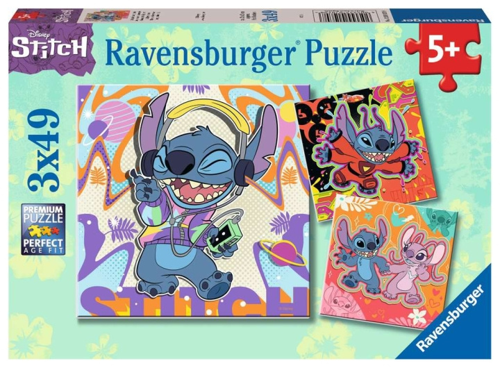 Ravensburger Puzzle Disney Stitch 3x49p in the group TOYS, KIDS & BABY PRODUCTS / Toys / Kids puzzle at TP E-commerce Nordic AB (C86153)