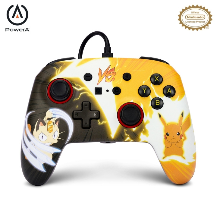 PowerA Enhanced Wired Controller - Nintendo Switch - Pikachu vs. Meowth in the group HOME ELECTRONICS / Game consoles & Accessories / Nintendo Switch / Accessories at TP E-commerce Nordic AB (C86202)