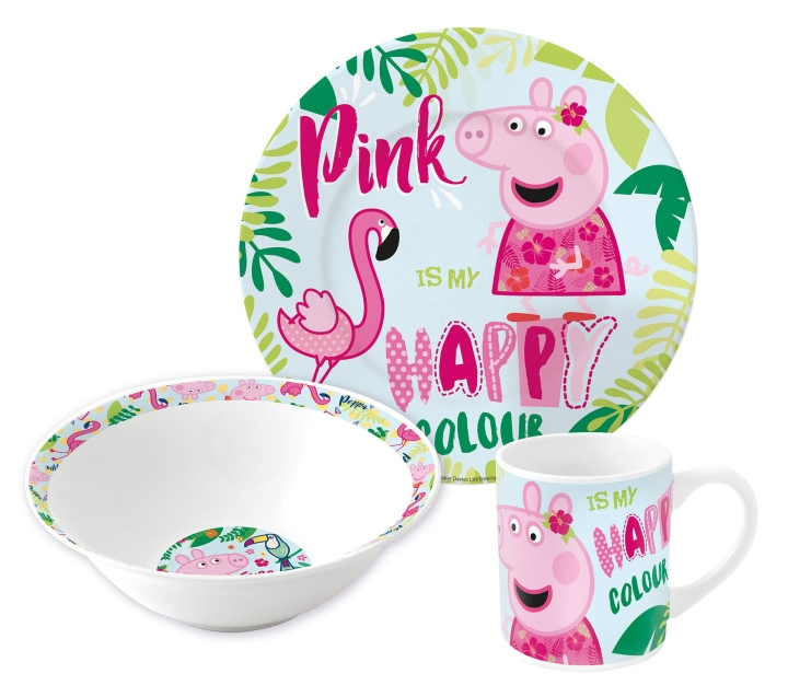 Peppa Pig Stor - 3 pcs. Gift Set - Peppa Pig (20165) in the group TOYS, KIDS & BABY PRODUCTS / Eat & Drink / Children\'s tableware at TP E-commerce Nordic AB (C86374)