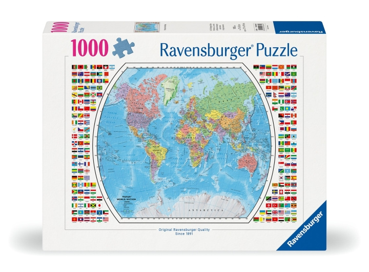 Ravensburger Puzzle Political World Map 1000p (12000664) in the group Sport, leisure & Hobby / Hobby / Puzzle at TP E-commerce Nordic AB (C86467)