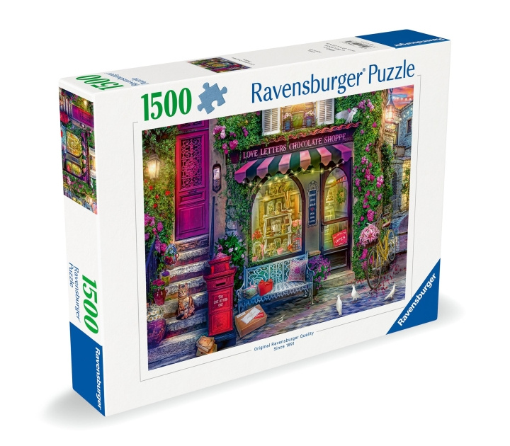 Ravensburger Puzzle Love Letters Chocolate Shop 1500p (12000737) in the group Sport, leisure & Hobby / Hobby / Puzzle at TP E-commerce Nordic AB (C86478)